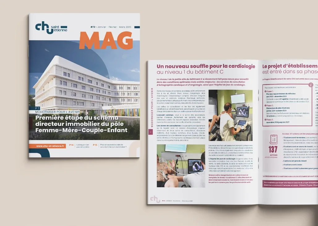 Couverture et double page du magazine municipal